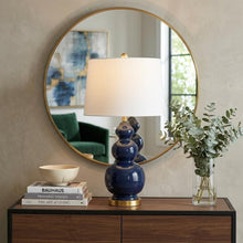 Load image into Gallery viewer, 28" Navy Blue And Gold Novelty Table Lamp With Empire Shade