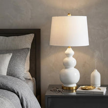 Load image into Gallery viewer, 28" Gold Novelty Table Lamp With Drum Shade