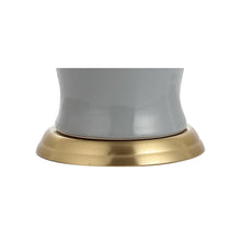 Load image into Gallery viewer, 29" Gray And Gold Urn Bedside Lamp With Drum Shade