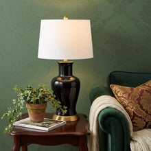 Load image into Gallery viewer, 29" Gold Urn Table Lamp With Drum Shade
