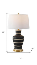 Load image into Gallery viewer, 29" Gold Urn Table Lamp With Drum Shade