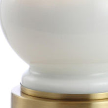 Load image into Gallery viewer, Set of Two 22" Gold Novelty Table Lamps With Globe Shades