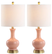 Load image into Gallery viewer, Set of Two 22" Gold Novelty Table Lamps With Drum Shades