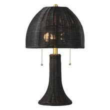 Load image into Gallery viewer, 22" Black Round Bedside Lamp With Dome Shade