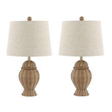 Load image into Gallery viewer, Set of Two 21" Light Brown Urn Table Lamps With Empire Shades