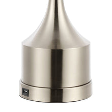 Load image into Gallery viewer, Set of Two 26" Nickel Novelty Table Lamps With Empire Shades