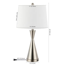Load image into Gallery viewer, Set of Two 26" Nickel Novelty Table Lamps With Empire Shades