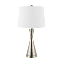 Load image into Gallery viewer, Set of Two 26" Nickel Novelty Table Lamps With Empire Shades