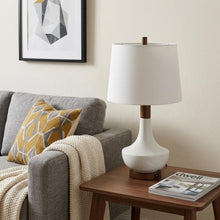 Load image into Gallery viewer, 23" Brown Globe Bedside Lamp With Empire Shade