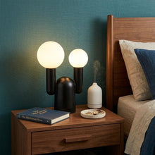 Load image into Gallery viewer, 19" Black Two Light Novelty Globe Lamp