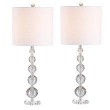 Load image into Gallery viewer, Set of Two 27" Clear Table Lamps With Drum Shades