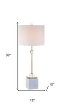 Load image into Gallery viewer, Set of Two 30" White Table Lamps With Drum Shades