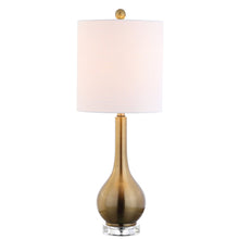 Load image into Gallery viewer, 25" Clear Gourd Table Lamp LED With Drum Shade