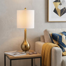 Load image into Gallery viewer, 25" Clear Gourd Table Lamp LED With Drum Shade