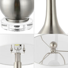 Load image into Gallery viewer, Set of Two 25" Clear Gourd Table Lamps With Drum Shades