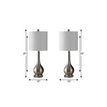 Load image into Gallery viewer, Set of Two 25" Clear Gourd Table Lamps With Drum Shades