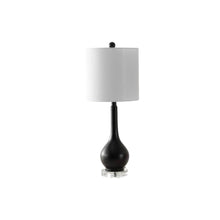 Load image into Gallery viewer, Set of Two 25" Clear Gourd Table Lamps With Drum Shades