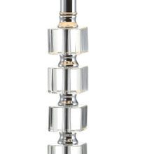 Load image into Gallery viewer, Set of Two 22" Clear And Silver Bedside Lamps With Drum Shades