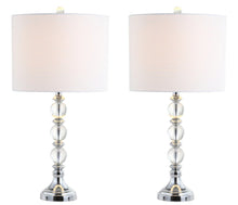 Load image into Gallery viewer, Set of Two 26" Silver Table Lamps With Drum Shades