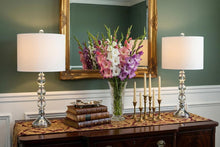 Load image into Gallery viewer, Set of Two 26" Silver Table Lamps With Drum Shades
