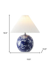 Load image into Gallery viewer, 20" Blue And White Globe Table Lamp With Cone Shade