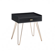 Load image into Gallery viewer, 24" End Table With Drawer - Gold And Black