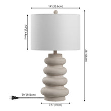 Load image into Gallery viewer, 26" Clear Round Table Lamp With Drum Shade