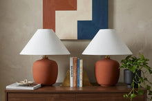 Load image into Gallery viewer, Set of Two 18" Clear Novelty Table Lamps With Empire Shades