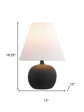 Load image into Gallery viewer, Set of Two 18" Black Round Bedside Lamps With Cone Shades