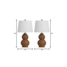 Load image into Gallery viewer, Set of Two 23" Clear Gourd Table Lamps With Empire Shades
