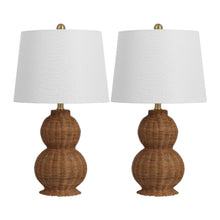 Load image into Gallery viewer, Set of Two 23" Clear Gourd Table Lamps With Empire Shades