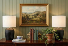 Load image into Gallery viewer, Set of Two 17" Clear Gourd Table Lamps LED With Drum Shades