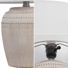 Load image into Gallery viewer, Set of Two 17" Clear Gourd Table Lamps With Drum Shades