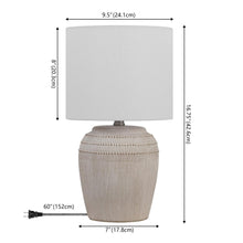 Load image into Gallery viewer, Set of Two 17" Clear Gourd Table Lamps With Drum Shades