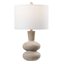 Load image into Gallery viewer, 24" Brown Gourd Table Lamp With Drum Shade