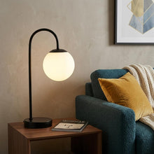 Load image into Gallery viewer, 18" Black Globe Arched Lamp With Globe