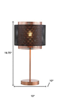 Load image into Gallery viewer, 20" Copper Table Lamp With Cylinder Shade