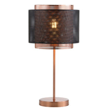 Load image into Gallery viewer, 20" Copper Table Lamp With Cylinder Shade