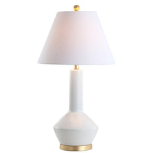 Load image into Gallery viewer, 29" White And Gold Urn Table Lamp With Empire Shade