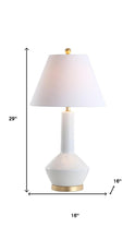 Load image into Gallery viewer, 29" White And Gold Urn Table Lamp With Empire Shade