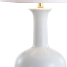 Load image into Gallery viewer, 27" White And Gold Novelty Table Lamp With Drum Shade