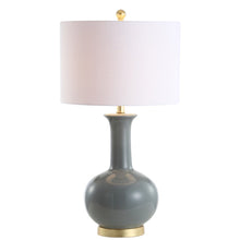 Load image into Gallery viewer, 27" Steel Blue And Gold Novelty Table Lamp With Drum Shade