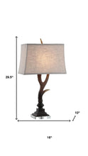 Load image into Gallery viewer, 30" Brown And Clear Novelty Table Lamp With Shade