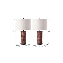 Load image into Gallery viewer, Set of Two 25" Black Table Lamps With Drum Shades