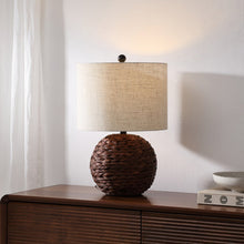 Load image into Gallery viewer, 22" Clear Round Table Lamp With Drum Shade
