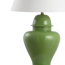 Load image into Gallery viewer, 33" Green And Gold Urn Table Lamp With Empire Shade