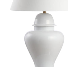 Load image into Gallery viewer, 33" White And Gold Urn Table Lamp With Empire Shade