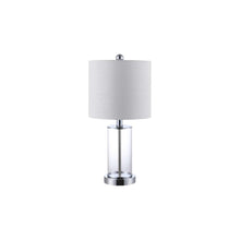 Load image into Gallery viewer, Set of Two 21" Silver USB Table Lamps With Drum Shades