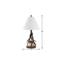 Load image into Gallery viewer, 26" Dark Brown Antlers Table Lamp With Empire Shade