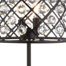 Load image into Gallery viewer, 23" Antiqued Bronze Geometric Table Lamp With Drum Shade